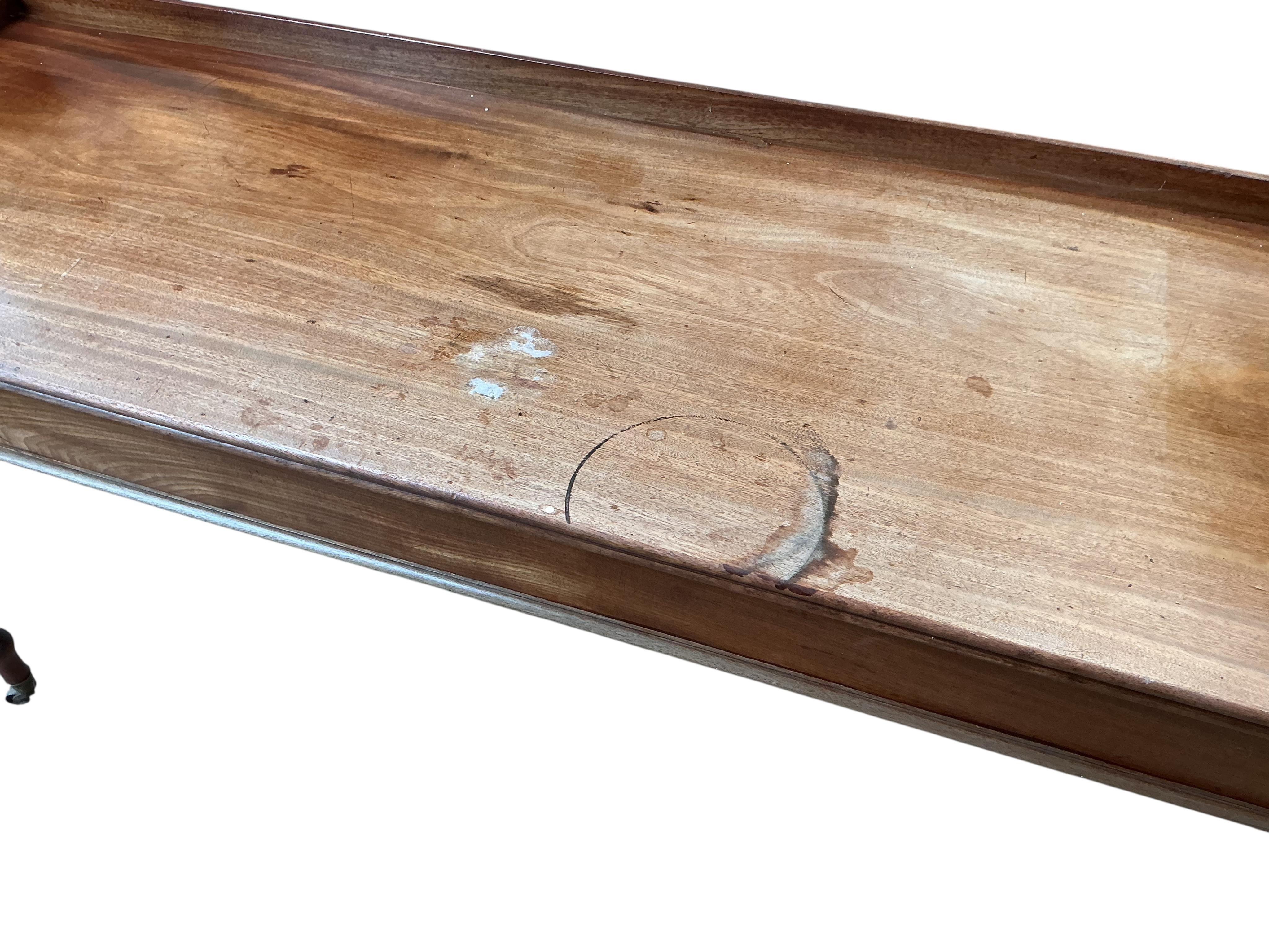 An early Victorian mahogany console table, width 148cm, depth 50cm, height 77cm